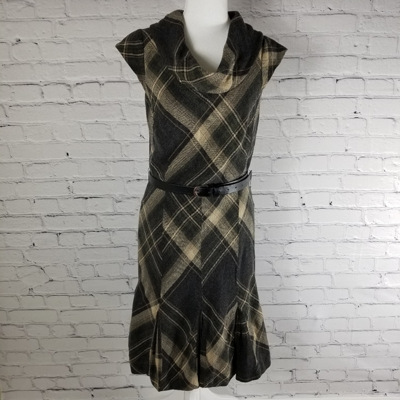 ANTONIO MELANI Dresses & Skirts - Antonio Melani wool viscose plaid cowl neck dress